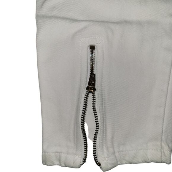 80's Rio by Stephen Mardon White High Waisted Zipper Ankle Size 7 - Picture 3 of 9